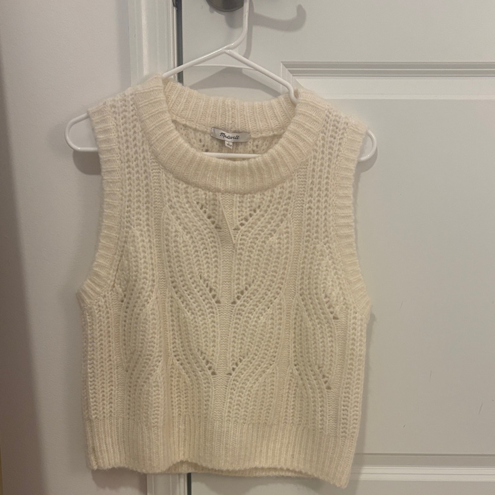 Madewell Cream Knit Sleeveless Sweater